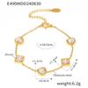 Pulsera Cuadrada de Zirconio Amor Nuevo Transfronterizo Lujo Ligero Elegante Acero Titanio Chapado PVD Oro Verdadero 18K Pulsera Nicho