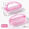 Cepillo de uñas de plástico cepillo de cuerno grande limpieza polvo de uñas texto juego cepillo de polvo tamaño pequeño cepillo de cuerno herramientas para uñas