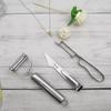 [Set de Caja de Una Pieza] Set de Tres Piezas de Cuchillo Pelador de Acero Inoxidable, Pelador de Papas, Rallador de Frutas Tres en Uno