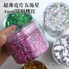Lentejuelas Estrellas de Cinco Puntas Ultradelgadas Mini Estrellas Pequeñas de 1 mm 2 mm 3 mm Estrellas de Cinco Puntas Polvo Brillante para Manualidades DIY