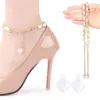 Cordones de Cadena de Diamantes de Perlas, Tacones Altos, Cordones sin Talón, No Requiere Instalación, Tacones Anticaída para Personas Perezosas, Varias Correas