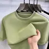 Camiseta Delgada de Manga Corta para Hombre Estilo Old Money Yili 2026, Camisa de Punto Holgada Versátil Casual de Verano