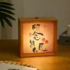 Luz de Noche de Viento Estilo Chino Marco de Fotos Adornos de Mesita de Noche de Boda Lámpara de Ambiente Regalo de Cumpleaños Caligrafía DIY