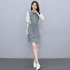Vestido Casual de Mezclilla Patchwork de Diseño Único para Mujer, Vestido de Verano Delgado y Elegante con un Aspecto Muy Favorecedor