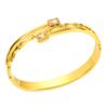 Joias de Luxo Leve de Alta Qualidade, Pulseira de Ouro 18K Eletrogalvanizada em Forno com Dois Diamantes Quadrados, Joias da Moda Atacado Personalizado de Fábrica