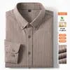Camisa de Manga Larga de Algodón Modal para Hombre, Nueva Otoño/Invierno 2026, Camisa Casual a Rayas con Cuello de Botones, Amigable con la Piel, para Hombre