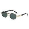 Fabricante de Gafas de Sol Estilo Urbano Ovaladas Metálicas Nuevas Gafas de Sol Europeas y Americanas Moda Retro Gama Alta Venta al por Mayor Gafas de Sol