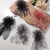 Estilo Súper de Hada, Hermoso, Dulce y Fresco, Tejido de Malla Atmosférico, Pedrería, Cintas, Flores, Accesorios para el Cabello Hechos a Mano de Bricolaje, Adornos para el Cabello, Accesorios para Ramilletes
