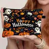 Nova Bolsa de Maquiagem Estampada de Bruxa de Abóbora para Halloween Bolsa de Armazenamento Portátil de Mão Bolsa Grande Capacidade para Artigos de Higiene Pessoal Bolsa de Armazenamento