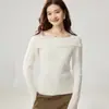 / Toque macio como nuvem_ Suéter de cashmere estilo xale de um ombro, amigável à pele, macio e confortável, tricô canelado, suéter de manga longa