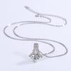 Cadena de Clavícula para Mujer S925 Plata de Ley Chapada en Platino Espiga Cadena de un Quilate Moissanita Collar Venta al por Mayor Estilo de Lujo