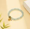 Pulseira de verão com miçangas de vidro, pulseira de bambu com flores para meninas, pulseira simples para estudantes.