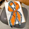 Bufanda Larga Pequeña de Seda para Mujer Verano Cuello Elegante Moda Corbata Cinta para el Cabello Bolsa Diadema Combinación Camisa Cinturón de Cuello Cinturón