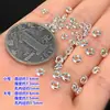 Plata de Ley S925 Círculo de Burbujas Enrollado Aro Cerrado Separador Pulsera Tejida Collar Accesorios Hechos a Mano para DIY