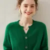 Suéter de Cashmere para Mulheres, Cardigan Grosso de Sete Fios, Novo Estilo Outono e Inverno, Blusa Quente de Manga Longa, Tricô de Cashmere