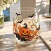 Nueva Cristalería Artesanal de Halloween transfronteriza, taza de vidrio con temática oceánica, taza creativa de vidrio para té y agua
