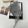 Pañuelo de Seda Bordado de Seda Simulada, Delgado de Verano, Ligero y Transparente, Pañuelo Triangular, Lazo para el Cabello, Accesorios para el Cabello, Diadema, Pañuelo de Cabeza Dulce Coreano para Mujer