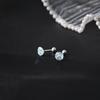 Pendientes de Plata Pura S999, Tachuelas de Cuatro Garras, Pendientes de Circonita de Colores, Pendientes de Estilo Europeo y Americano, Tachuelas Simples