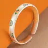Pulseira de Prata Pura 9999 para Mulheres, Design Floral Fashion em Esmalte Dourado, Pulseira de Prata de Luxo para Mulheres