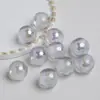 Ding Yi 16mm Luna Fría Cristal de Hielo Miel Cuentas Resina Galvanizada Cuentas con Agujero Transparente Fino Destello Accesorios para Cadena de Teléfono Móvil