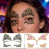 Nuevo producto transfronterizo: Pegatinas de diamantes para la cara con estampado de leopardo, personalizadas y de alta gama, estilo europeo y americano, adecuadas para fiestas y maquillaje festivo
