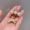 Pinza para el Cabello Pequeña de Metal para el Lado del Cabello Semi-Recogido Pasador Textura de Perla Artificial Elegante Pinza de Tiburón Accesorio para el Cabello para la Parte Posterior de la Cabeza