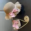 Sombrero de sol de estilo pastoral para niñas, sombrero de paja con temática de bosque para niños, sombrero de sol para protección solar en la playa para niñas, sombrero de sol con protección UV