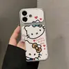 Adecuado para Apple para Transformar Instantáneamente en 18Promax Funda de Teléfono iPhone de Gato Kt Pintura al Óleo de Dibujos Animados Linda, Personalización de Carcasa Dura y Blanda Corning
