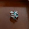 Anillo Aurora palaiba de Plata de Ley S925 Rueda de Estrella diseño de nicho apilado diamante rosa palaicha anillo de diamante de alto carbono