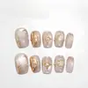 Reino Sagrado Luz DivinaPó de Espelho Mágico Glitter Fino Estilo Olho de Gato Flash Explosivo Artesanato Pesado Branqueamento Exquisito Unhas Curtas Feitas à Mão Usáveis