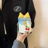Bolsa de Año Nuevo para Niñas Pequeñas, Monedero Tipo Cubo, Bolso Cruzado para Niñas, Lindo Bolso de Mano con Gato, Lazo y Perlas
