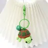 Pingente de Tartaruga Pequena Crochê, Acessório de Chaveiro Tricotado, Pingente de Boneca Crochê Artesanal Finalizado, Lã