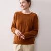 Gola Redonda Flor de Cânhamo Malha de Caxemira Suéter Feminino Casual Quente Base Top 100% Pura Malha de Caxemira para Mulheres
