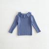 Suéter de otoño para niñas, prenda exterior con solapa para niñas pequeñas, color liso, combina con todo, para otoño e invierno.