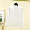 Camiseta Básica de Forro Polar Doble Cara para Mujer con Cuello Semi-alto para Otoño e Invierno Cepillada Cálida Engrosada Interior Color Sólido Forro Polar Manga Larga