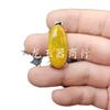 Jade Jade Huang Fei Colgante de Jade en Forma de Corazón Verde Oliva Hoja de Calabaza Colgante de Superficie de Huevo Collar de Agujero Pasante para Hombre y Mujer Colgante de Jade