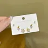 Conjunto de Brincos Estrela de Zircônia Estilo Delicado, Design de Nicho de Alta Qualidade, Moda para o Dia a Dia, Brincos Simples