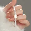 Pulsera de Perlas de Plata Fragmentada Cabeza de Gato Plata Pura S999, Estilo Coreano Fresco y Dulce, Joyería Vintage de Alta Gama Exquisita al por Mayor