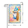 Bandera de Jardín Temática de Verano Transfronteriza Decorativa para Patio Festival Fiesta Escena Decorativa Lino Impresión Doble Cara