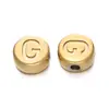 Letras Inglesas de Acero Inoxidable de 7 mm 26 Letras Color Acero Dorado Redondas Recubrimiento al Vacío Accesorios para Collares de Cuentas DIY