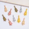 Pingente de Árvore de Natal Multicolorido DIY Acessórios de Joias de Liga Retro Pingente Decorativo para Colar Pulseira Venda Quente Transfronteiriça