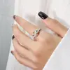 Selección Artística de Anillos con Símbolo de Infinito Hueco, Estilo Lujo Ligero, Anillos con Forma de Corazón para Niñas, Anillos de Zirconia Amor Eterno, Modernos