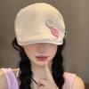 Sombrero de Visera Adelante Lindo Estilo Japonés para Mujer Verano Estilo Coreano Muestra Rostro Boina Blanca Pequeña Fina Combinable Sombrero de Pintor