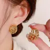 Moda europea y americana simples retro retorcidos pendientes multicapa femeninos aguja de plata s925 celebridad de internet personalizados estilo frío pendientes