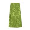 Estilo Nacional Nuevo Jacquard Chinoiserie Satén de Seda Botones Manuales Abertura Lateral Cintura Alta Falda de Longitud Media con Dobladillo Ancho