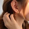 Pendientes de Aro Vintage de Plata 925 con Números Romanos Huecos, Pendientes de Viento Frío, Pendientes Distintivos que Combinan con Todo, Pendientes de Moda para Celebridades de Internet