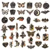 Accesorios para Joyería de Aleación con Goteo de Aceite DIY Colgantes de Mariposa Oscura Murciélago Pendientes Pendientes Pulsera Colgante W508