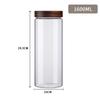 Pote Hermético para Café Pote Hermético para Armazenamento de Grãos de Cozinha Pote Transparente Tampa de Madeira de Acácia Vidro Borossilicato Alto Pote de Armazenamento