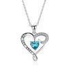 Plata de Ley S925 Corazón Oceánico para mujer amor Diamante Azul transfronterizo europeo y americano regalo del Día de la Madre para mamá al por mayor