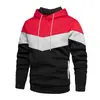Moletom com Capuz Casual Esportivo de Rua Hip-hop Transfronteiriço Cor Blocada Bolso Lateral Fenda Amplo para Jovens